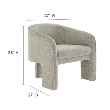 Modway EEI-7101 Greer Boucle Fabric Upholstered Accent Armchair Modway