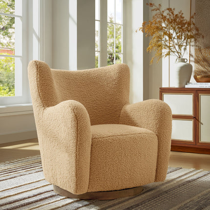 Modway EEI-7105 Montrose Wingback Sherpa Swivel Accent Chair Modway