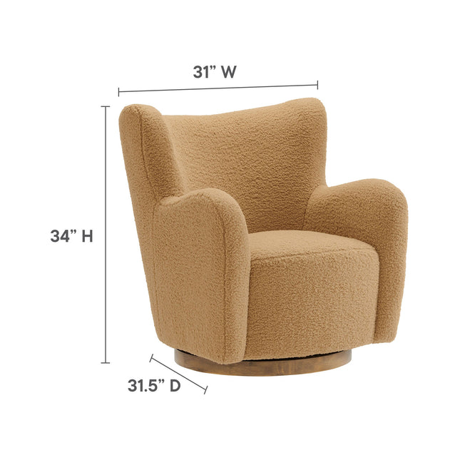 Modway EEI-7105 Montrose Wingback Sherpa Swivel Accent Chair Modway