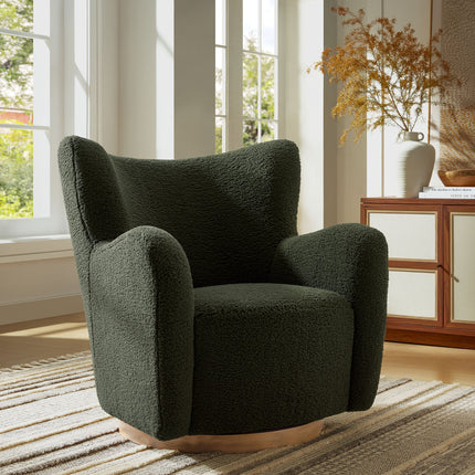 Modway EEI-7105 Montrose Wingback Sherpa Swivel Accent Chair Modway