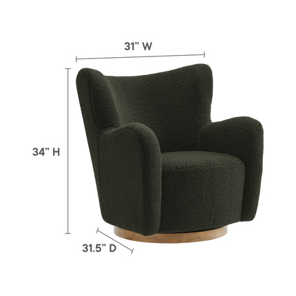 Modway EEI-7105 Montrose Wingback Sherpa Swivel Accent Chair Modway