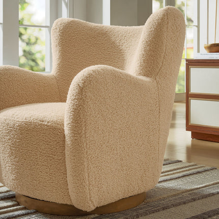 Modway EEI-7105 Montrose Wingback Sherpa Swivel Accent Chair Modway