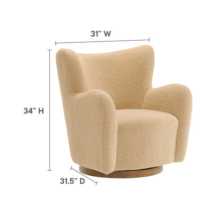 Modway EEI-7105 Montrose Wingback Sherpa Swivel Accent Chair Modway