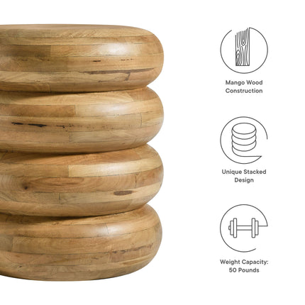 Modway EEI-7106 Ellery Round Stacked Wood Side Table Modway