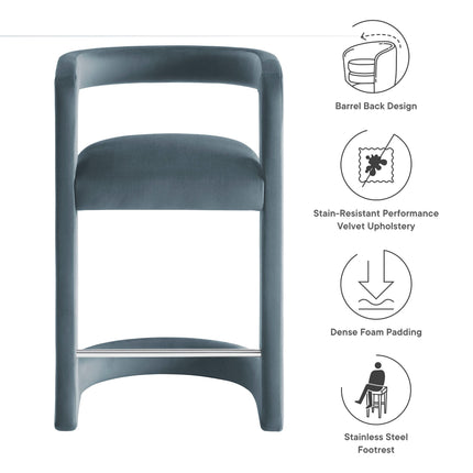 Modway EEI-7107 Winslow Performance Velvet Counter Stool Modway