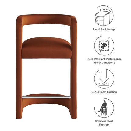Modway EEI-7107 Winslow Performance Velvet Counter Stool Modway