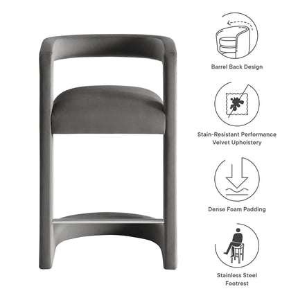 Modway EEI-7107 Winslow Performance Velvet Counter Stool Modway