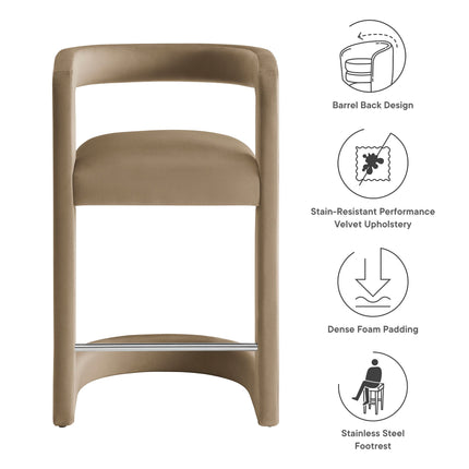 Modway EEI-7107 Winslow Performance Velvet Counter Stool Modway