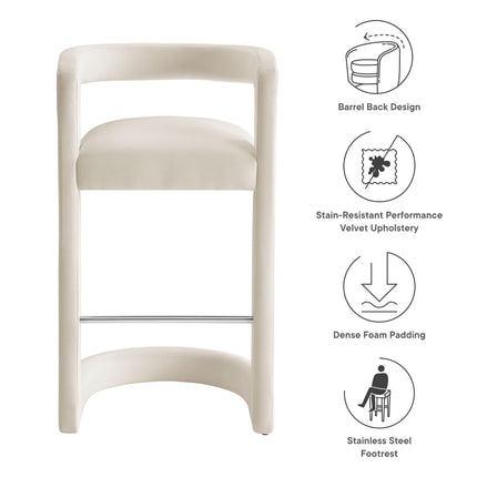 Modway EEI-7108 Winslow Performance Velvet Bar Stool Modway