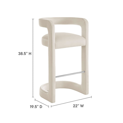 Modway EEI-7108 Winslow Performance Velvet Bar Stool Modway