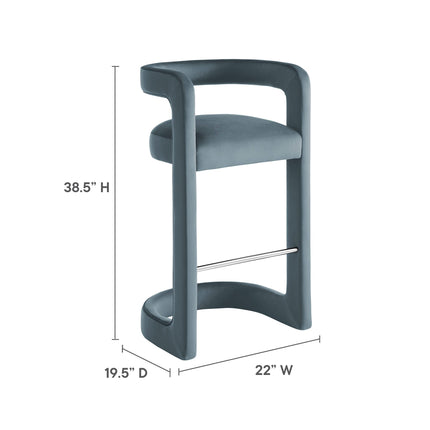 Modway EEI-7108 Winslow Performance Velvet Bar Stool Modway