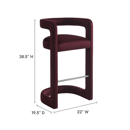 Modway EEI-7108 Winslow Performance Velvet Bar Stool Modway