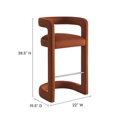 Modway EEI-7108 Winslow Performance Velvet Bar Stool Modway