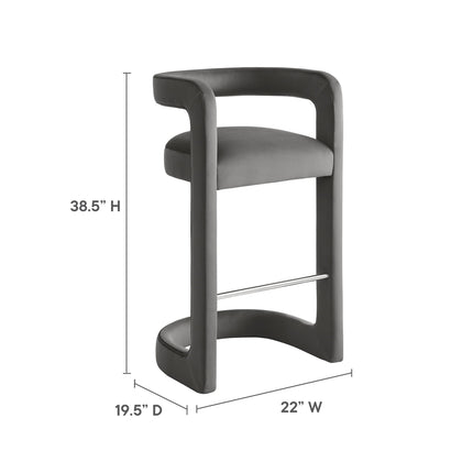 Modway EEI-7108 Winslow Performance Velvet Bar Stool Modway