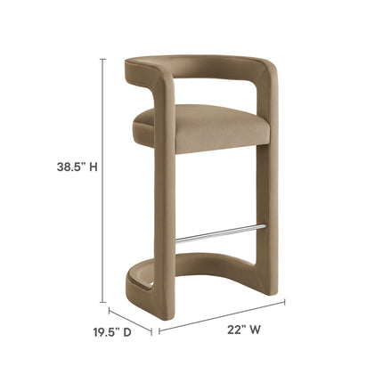 Modway EEI-7108 Winslow Performance Velvet Bar Stool Modway