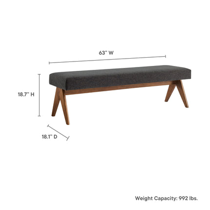 Modway EEI-7114 Lyra 63" Fabric Upholstered Bench Modway