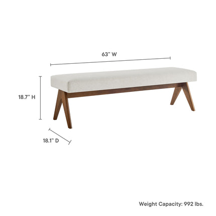 Modway EEI-7114 Lyra 63" Fabric Upholstered Bench Modway