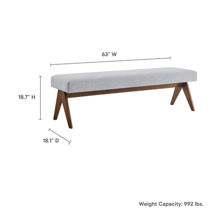Modway EEI-7114 Lyra 63" Fabric Upholstered Bench Modway