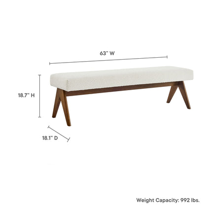 Modway EEI-7115 Lyra 63" Boucle Upholstered Bench Modway