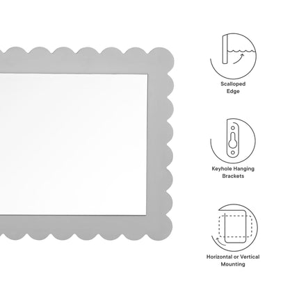 Modway EEI-7116 Emmeline Scalloped Rectangle Wall Mirror Modway