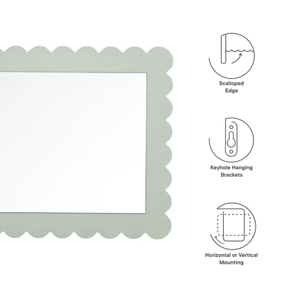 Modway EEI-7116 Emmeline Scalloped Rectangle Wall Mirror Modway