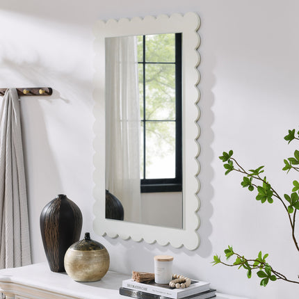 Modway EEI-7116 Emmeline Scalloped Rectangle Wall Mirror Modway