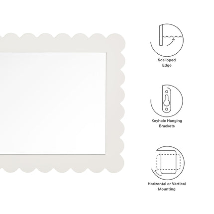 Modway EEI-7116 Emmeline Scalloped Rectangle Wall Mirror Modway