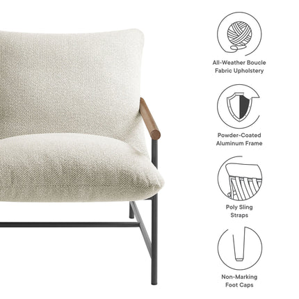Modway EEI-7118 Raya Outdoor Patio Boucle Sling Lounge Chair Modway