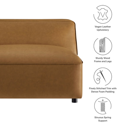 Modway EEI-7121 Auren Upholstered Vegan Leather Modular Armless Chair Modway