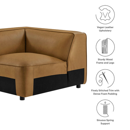 Modway EEI-7123 Auren Upholstered Vegan Leather Modular Corner Chair Modway