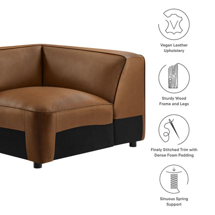 Modway EEI-7123 Auren Upholstered Vegan Leather Modular Corner Chair Modway