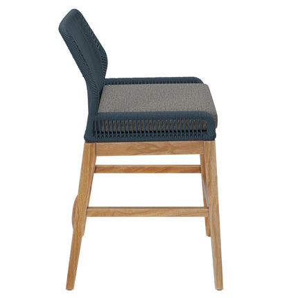 Modway EEI-7126 Wellspring Outdoor Patio Teak and Rope Counter Stool Modway
