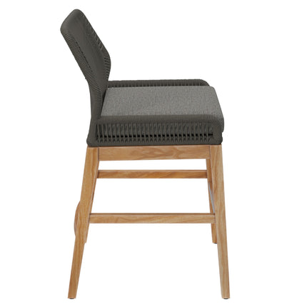 Modway EEI-7126 Wellspring Outdoor Patio Teak and Rope Counter Stool Modway