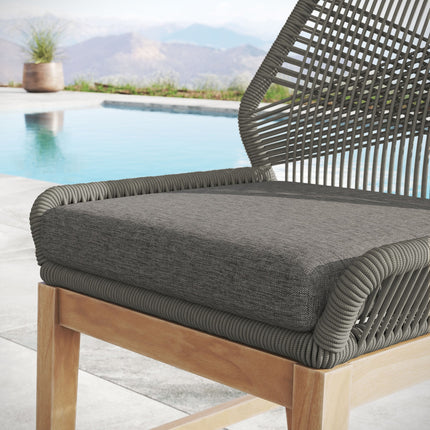 Modway EEI-7126 Wellspring Outdoor Patio Teak and Rope Counter Stool Modway