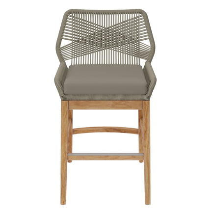 Modway EEI-7126 Wellspring Outdoor Patio Teak and Rope Counter Stool Modway