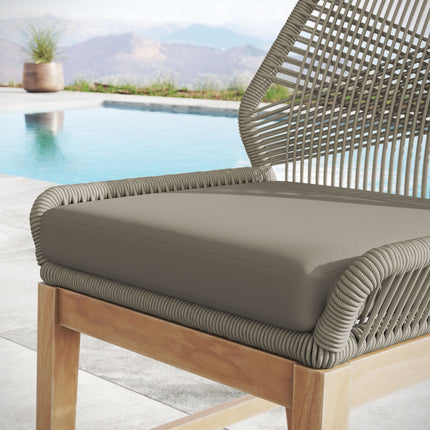 Modway EEI-7126 Wellspring Outdoor Patio Teak and Rope Counter Stool Modway
