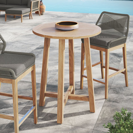 Modway EEI-7127 Wellspring 36" Outdoor Patio Teak Wood Bar Table Modway