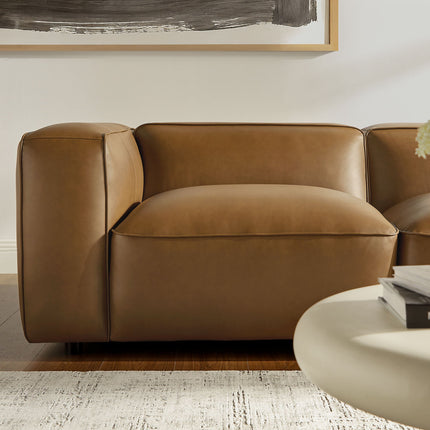 Modway EEI-7129 Auren 5-Piece Upholstered Vegan Leather Modular L-Shaped Sofa Modway