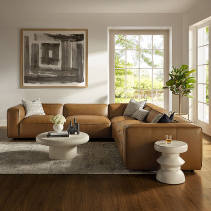 Modway EEI-7129 Auren 5-Piece Upholstered Vegan Leather Modular L-Shaped Sofa Modway