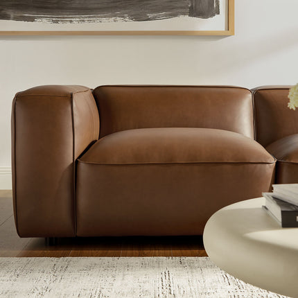 Modway EEI-7129 Auren 5-Piece Upholstered Vegan Leather Modular L-Shaped Sofa Modway