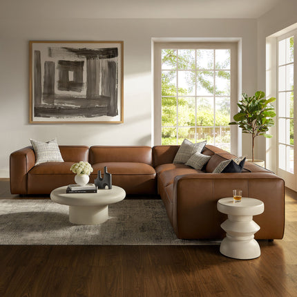 Modway EEI-7129 Auren 5-Piece Upholstered Vegan Leather Modular L-Shaped Sofa Modway