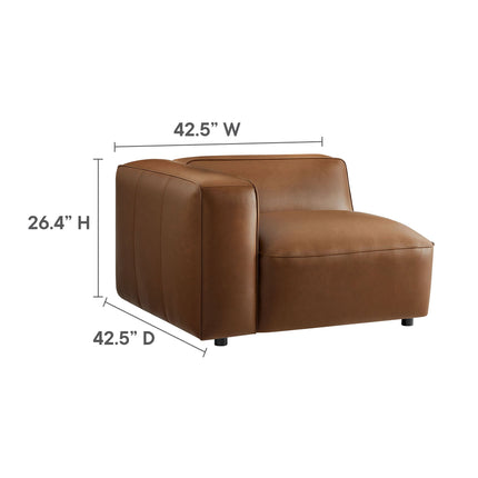 Modway EEI-7129 Auren 5-Piece Upholstered Vegan Leather Modular L-Shaped Sofa Modway
