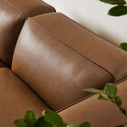 Modway EEI-7130 Auren 3-Piece Upholstered Vegan Leather Modular Loveseat with Ottoman Modway