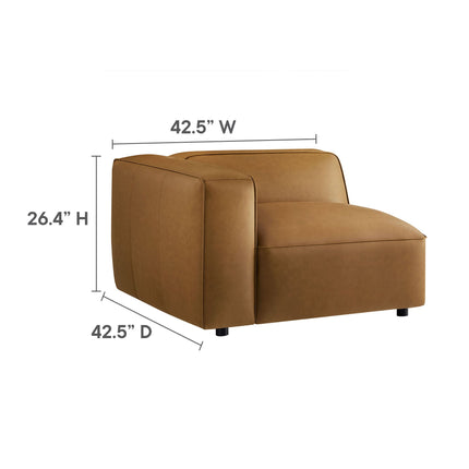 Modway EEI-7131 Auren 5-Piece Upholstered Vegan Leather Modular U-Shaped Sofa Modway