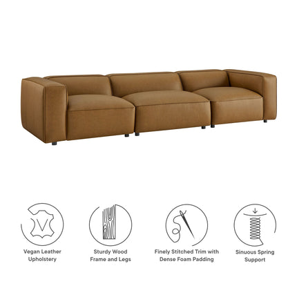 Modway EEI-7132 Auren 3-Piece Upholstered Vegan Leather Modular Sofa Modway