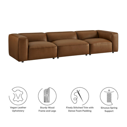Modway EEI-7132 Auren 3-Piece Upholstered Vegan Leather Modular Sofa Modway