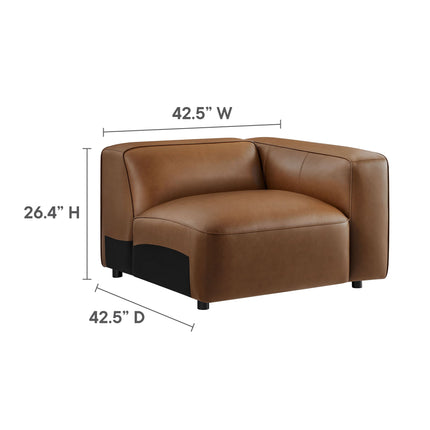 Modway EEI-7132 Auren 3-Piece Upholstered Vegan Leather Modular Sofa Modway