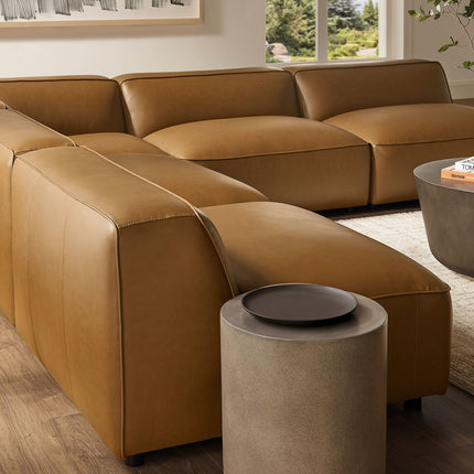 Modway EEI-7133 Auren 5-Piece Upholstered Armless L-Shaped Vegan Leather Modular Sofa Modway