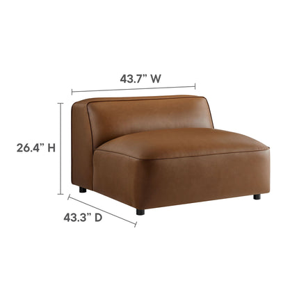 Modway EEI-7133 Auren 5-Piece Upholstered Armless L-Shaped Vegan Leather Modular Sofa Modway