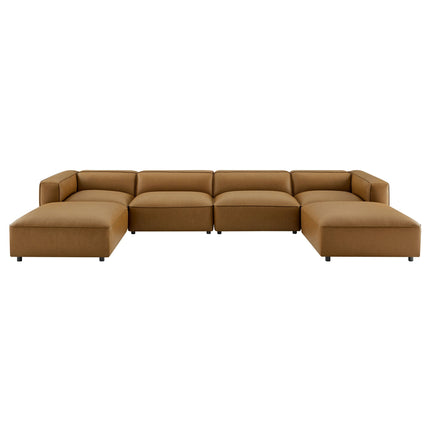 Modway EEI-7134 Auren 6-Piece Upholstered Vegan Leather Modular Sofa Modway